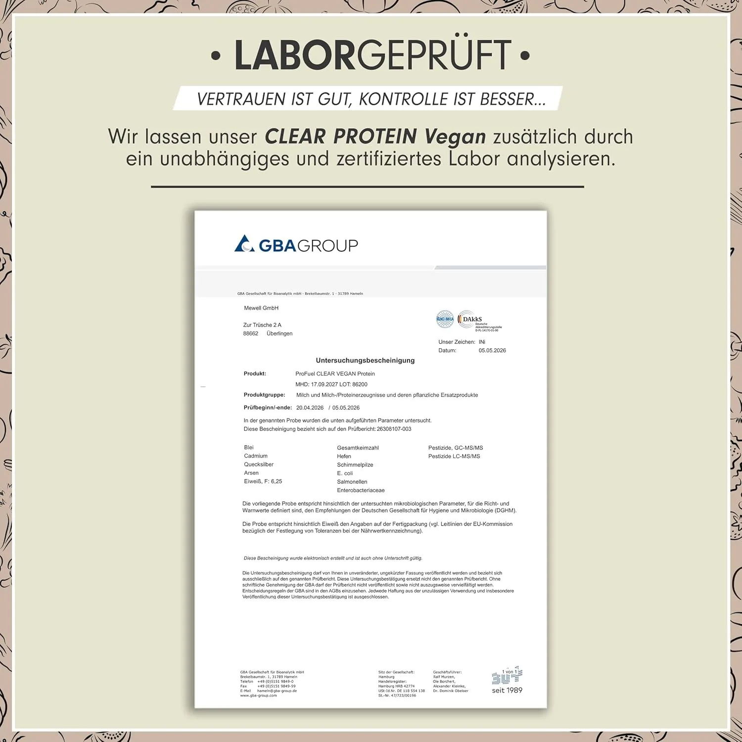 ProFuel Lab Test Certificate GBA Group