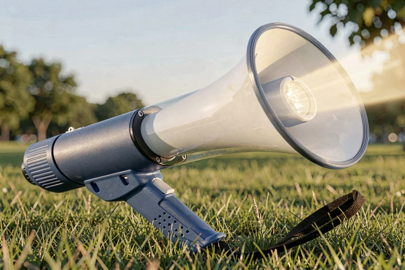 Professional battery powered megaphone