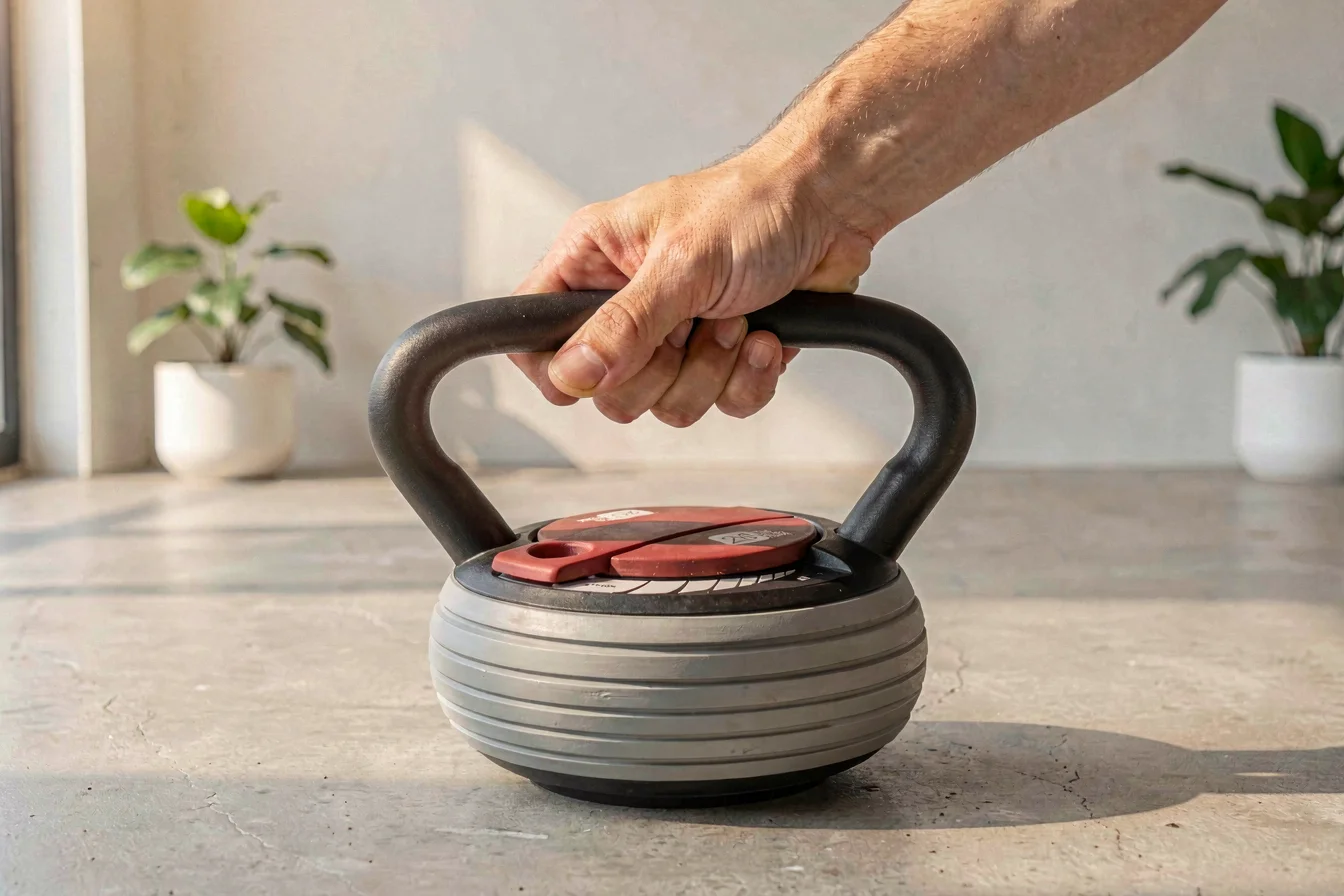Compact adjustable competition kettlebell