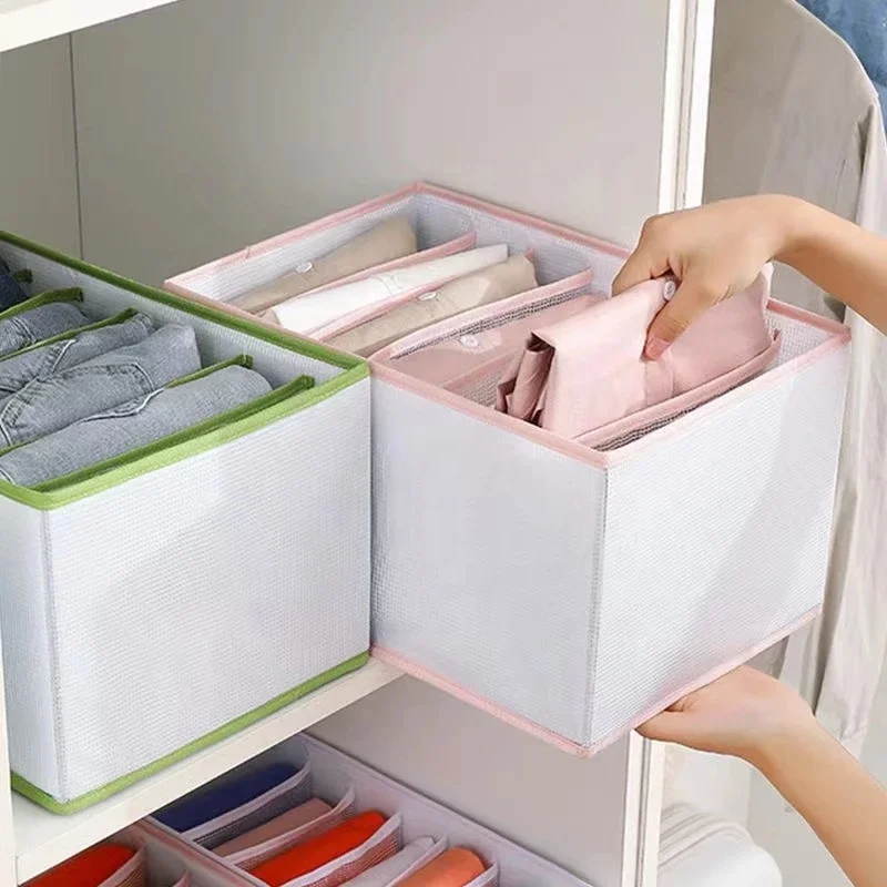

Large Jeans Storage Boxs Closet Organizer For Clothes Tidys Pants T-shirt Compartment Storage Box Home Organizer Drawer