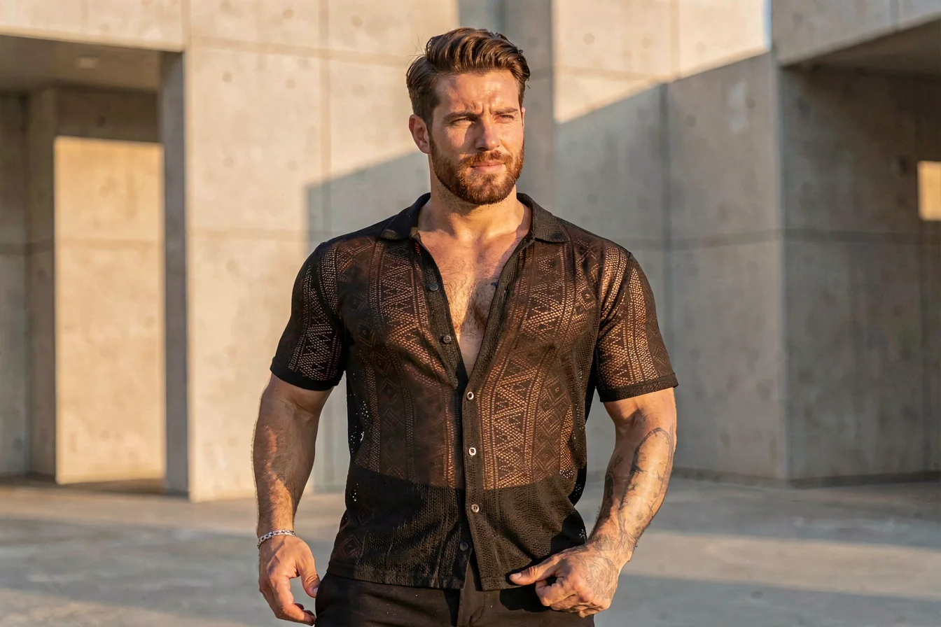 Urban transparent clothing for men