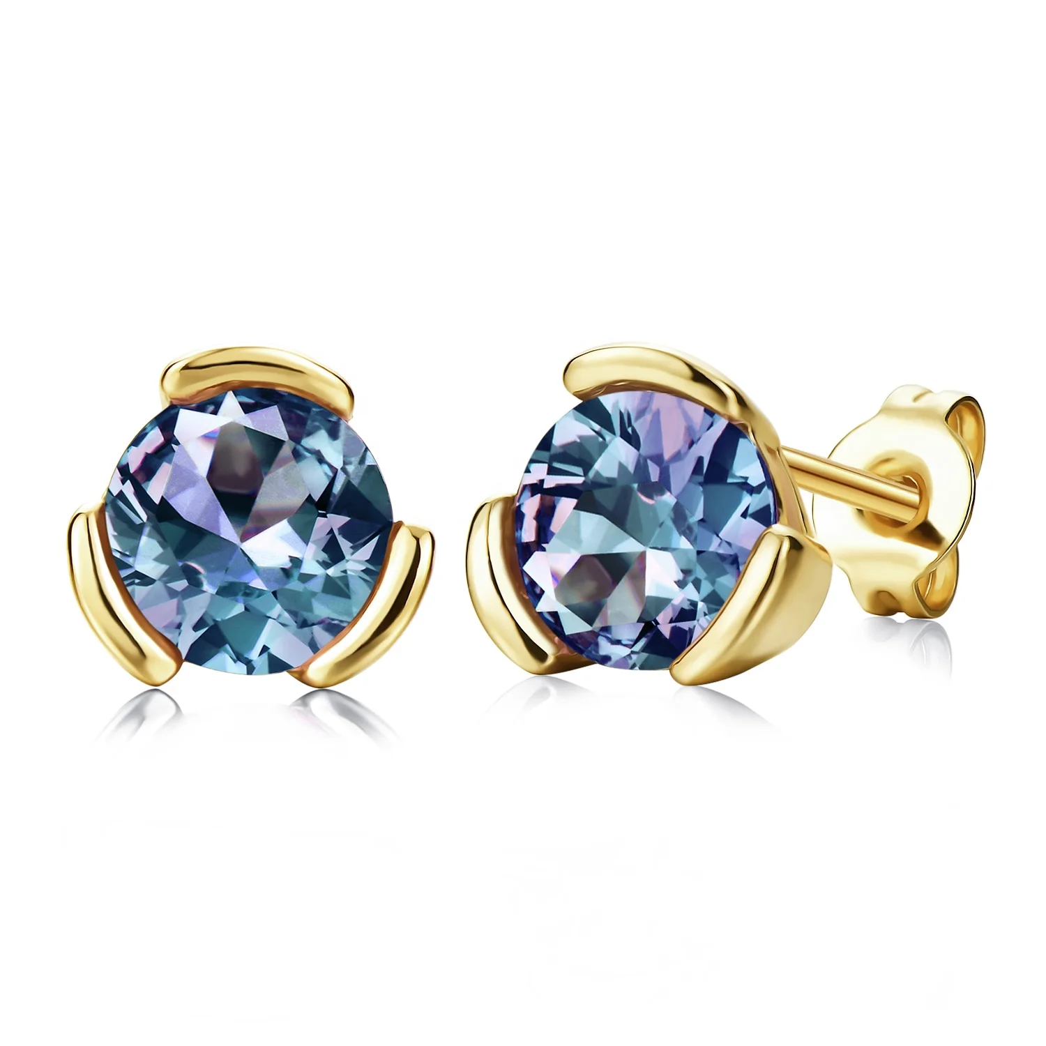 

Silver 925 Gold Plated Alexandrite Gemstone Nickel And Lead Free Stud Earrings Destiny Jewellery 2021 New Fashion Women Jewelry