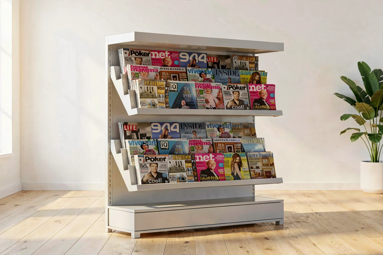 durable metal newspaper stand