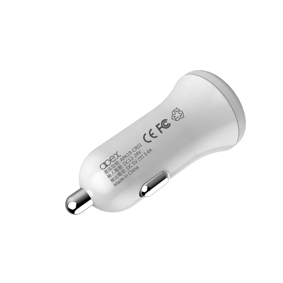 

Universal RoHS Quick Portable New Design Mini Fast Car Charger Dual USB for Car, Black/white/oem