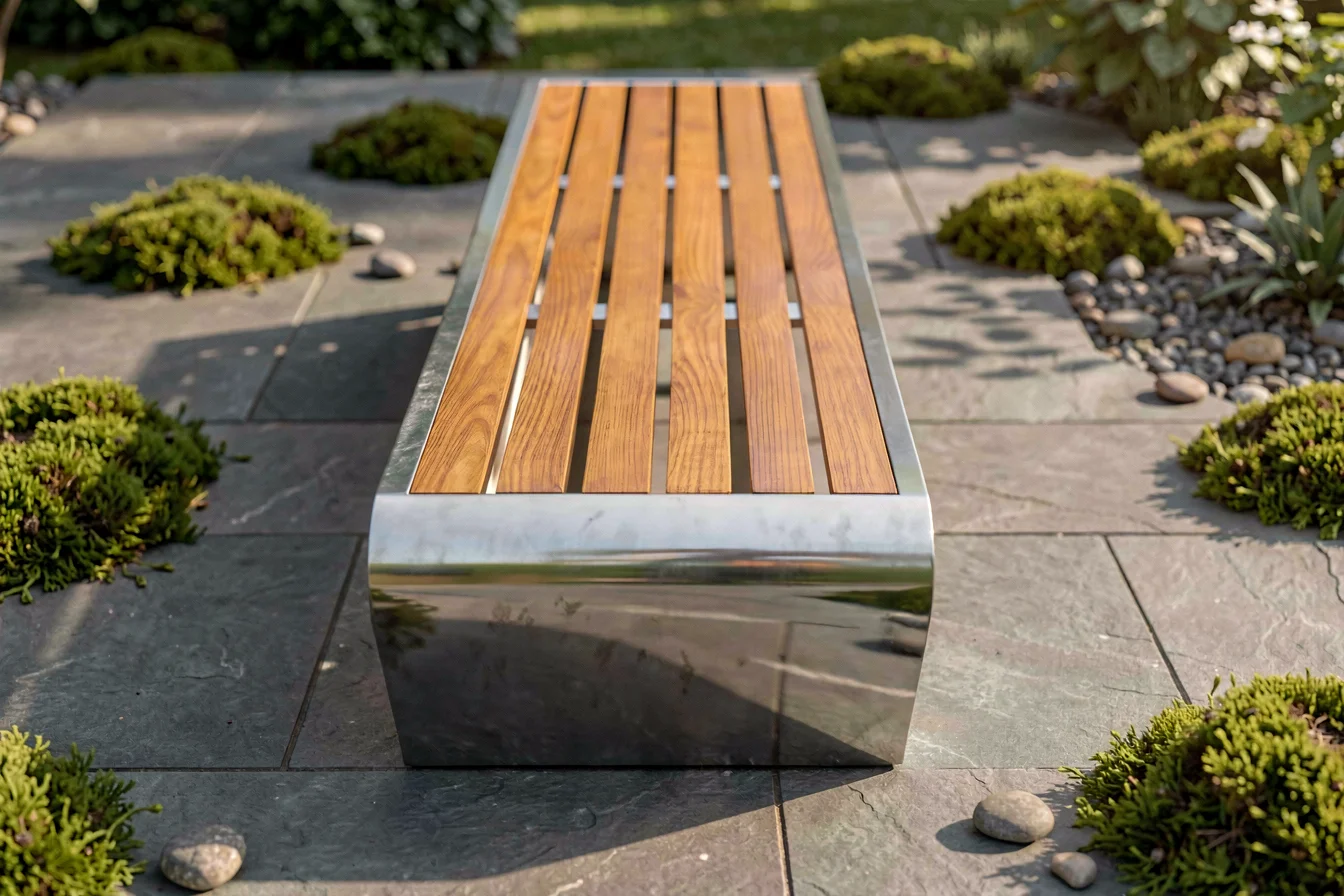 Rust-resistant wrought iron bench