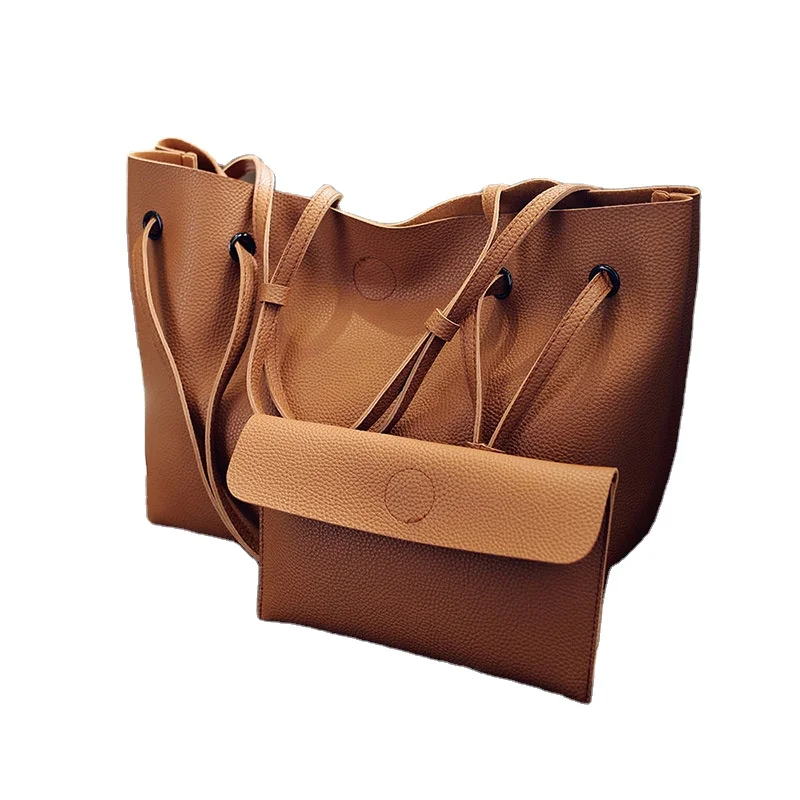 

PU composite bag lychee pattern large-capacity handbag Bolsos De Mujer Bolso De Mano Sacola