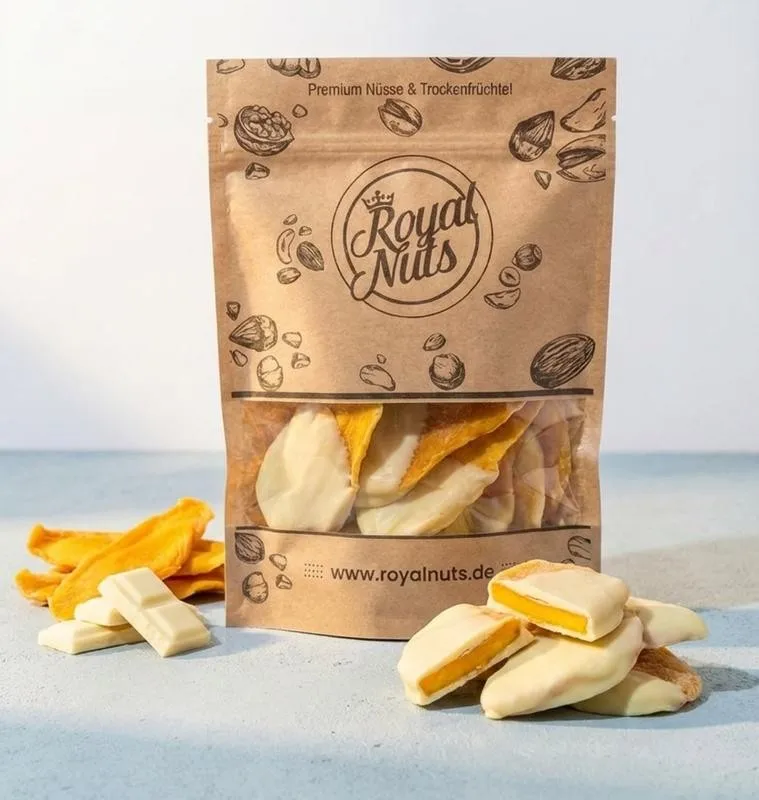 Royal Nuts Getrocknete Mango mit weißer Schokolade