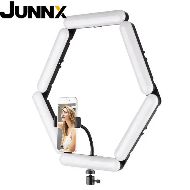 

Junnx Selfie LED section Light Lamp Photography Fill Light with 3 Lighting Modes Brightness for Video Recording, Black pink white