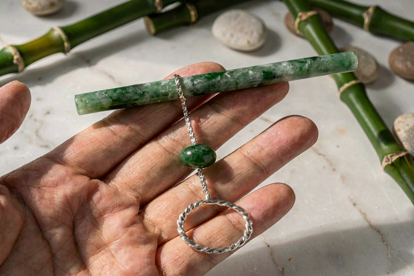 Certified jade cigarette holder