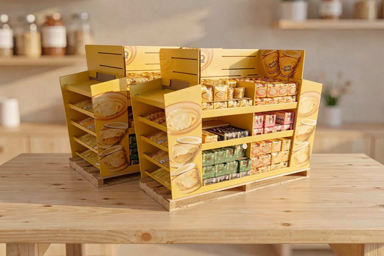 Durable potato chips pallet display