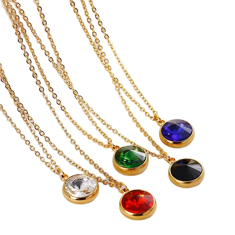 

Energinox Surgical Steel Gold Plating 5 Colors Rhinestone Necklace and Earing Set