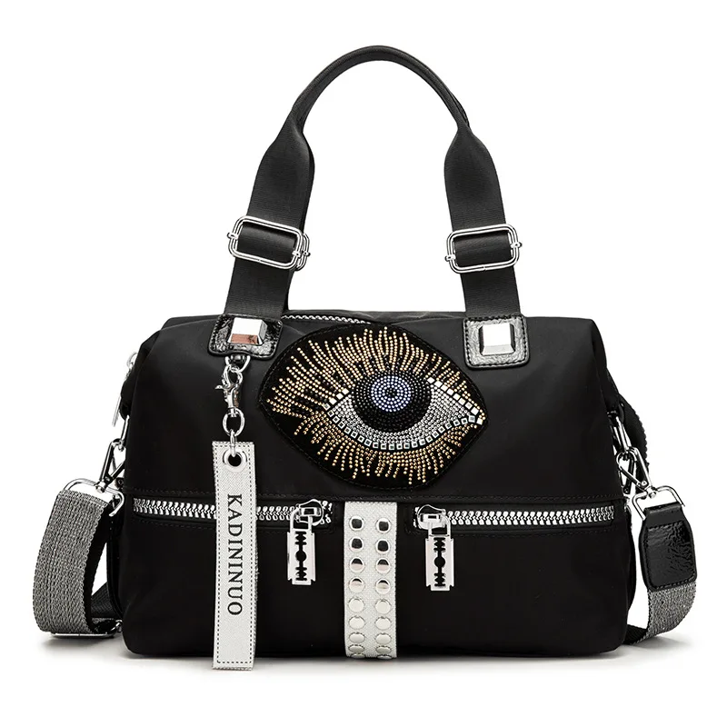 

Large Capacity Ladies Crossbody Bags Shoulder Strap Hand Bag Sac Pour Femme Women Boho Bags Evil Eye, Black