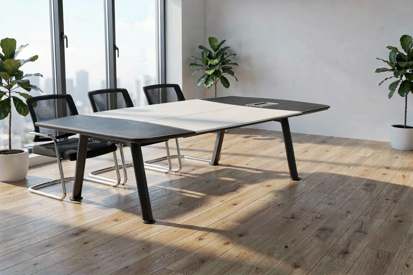 Custom leather conference table