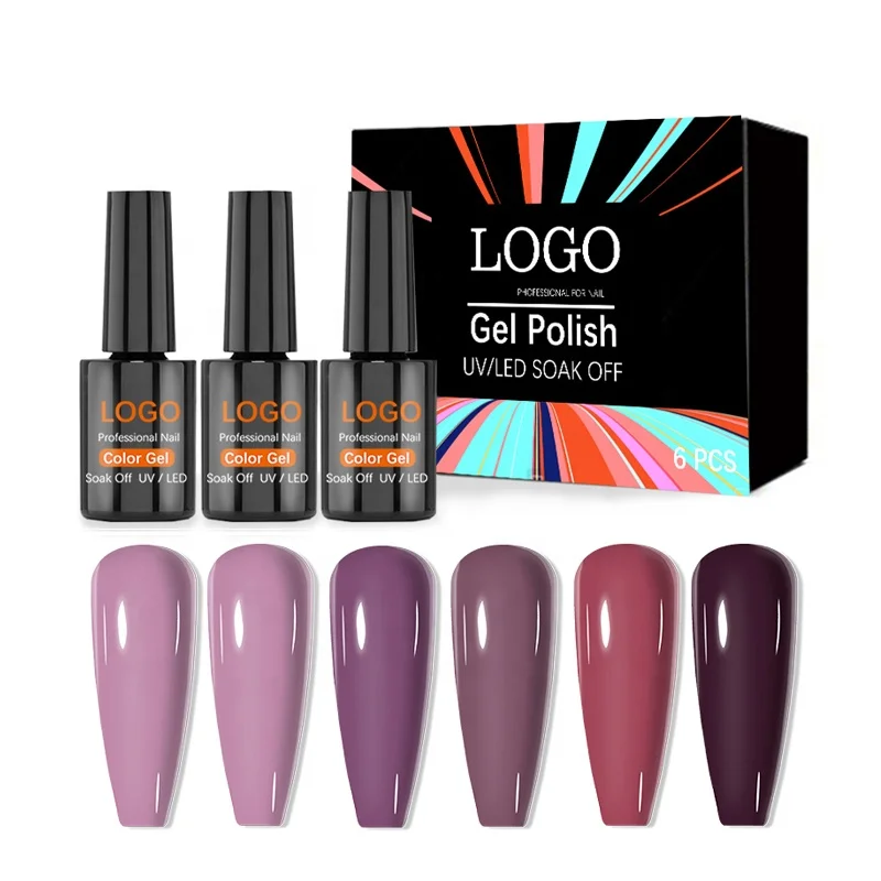 

Wholesale private label OEM 80 beautiful colors 10ml high glossy dry fast UV gel nails polish for nail beauty, Pale mauve,purple