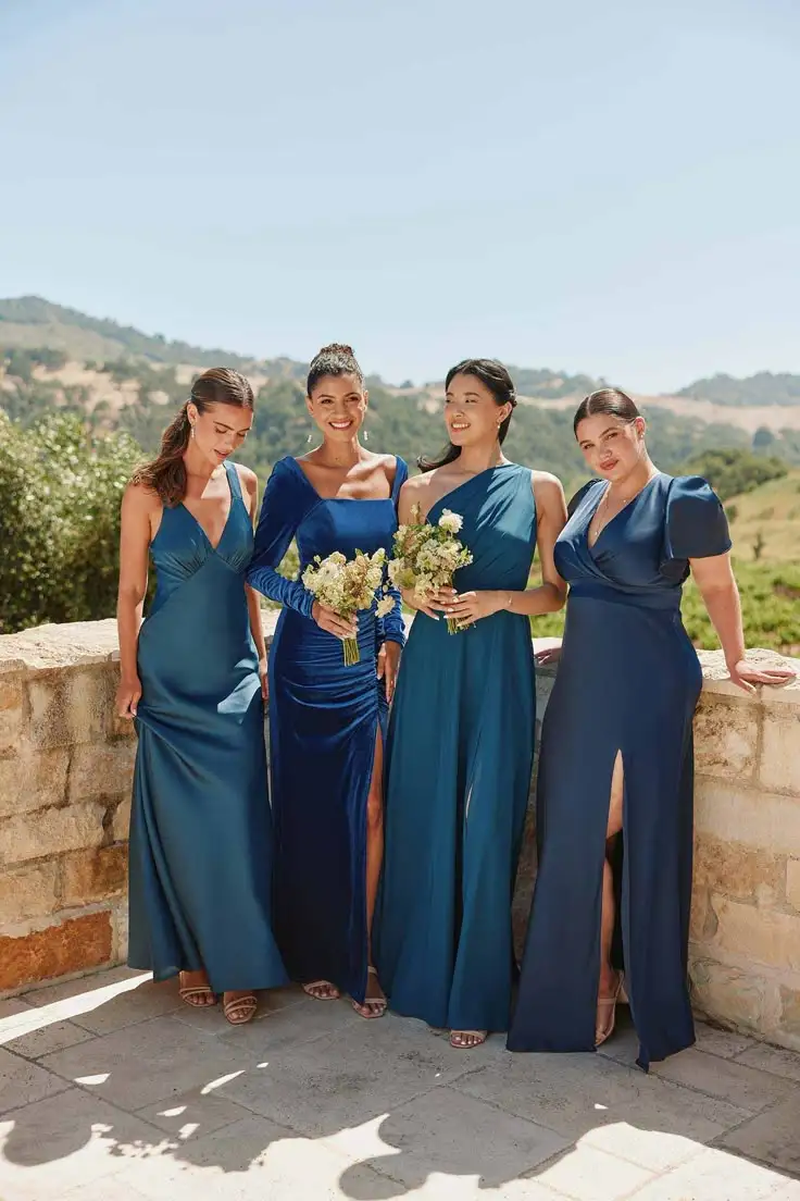 black bridesmaid dresses in summer Mismatched Mermaid Black Cheap Long Bridesmaid Dresses Online,WG1205   SposaDresses