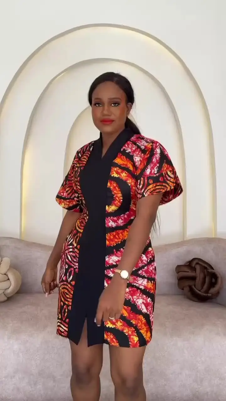 short dress styles for ladies Short Dresses Ankara Gowns 2019 Knee Length Short Ankara Gown Styles 2019 African Dresses Ankara Latest