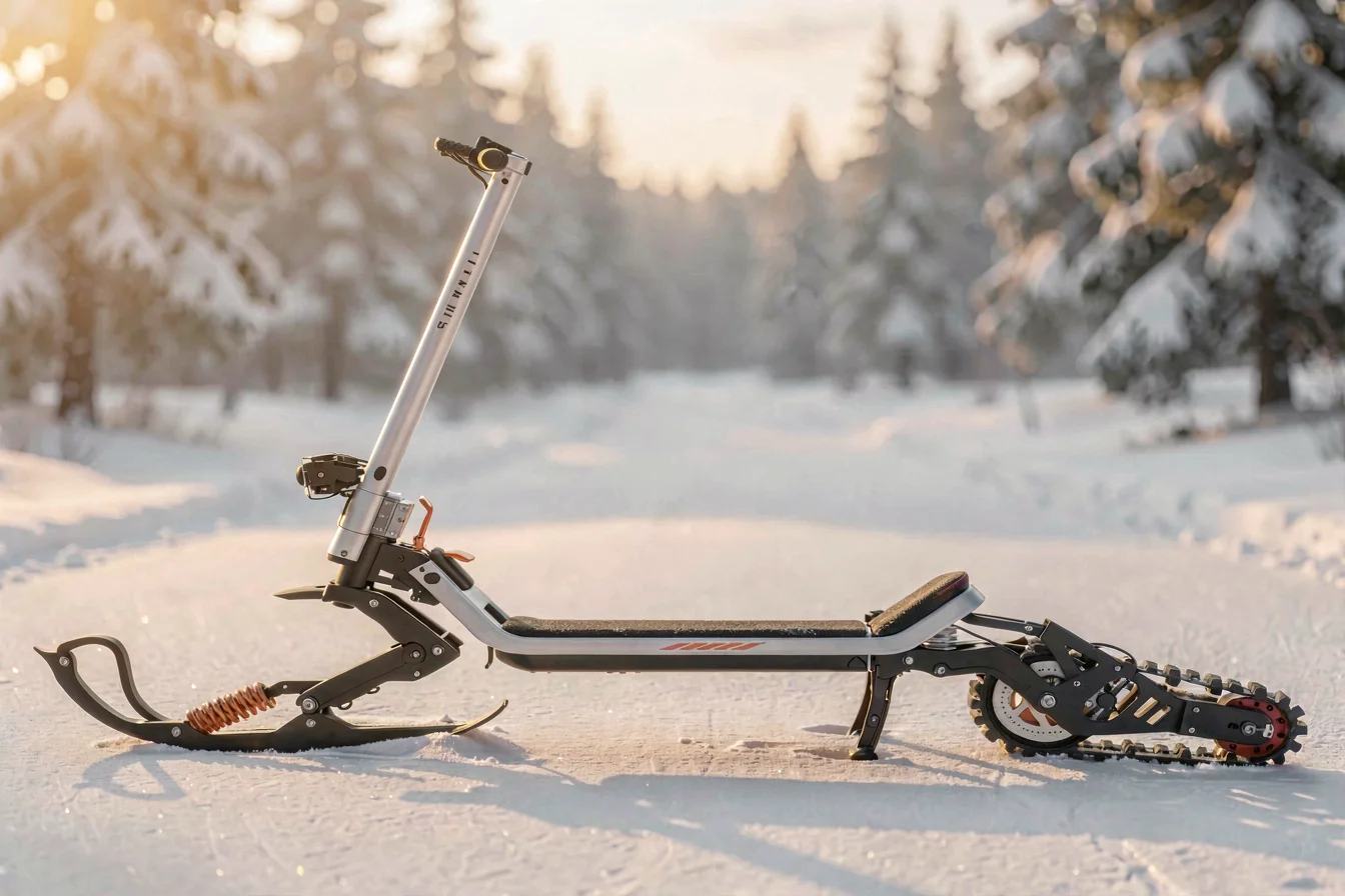 Compact foldable snow scooter