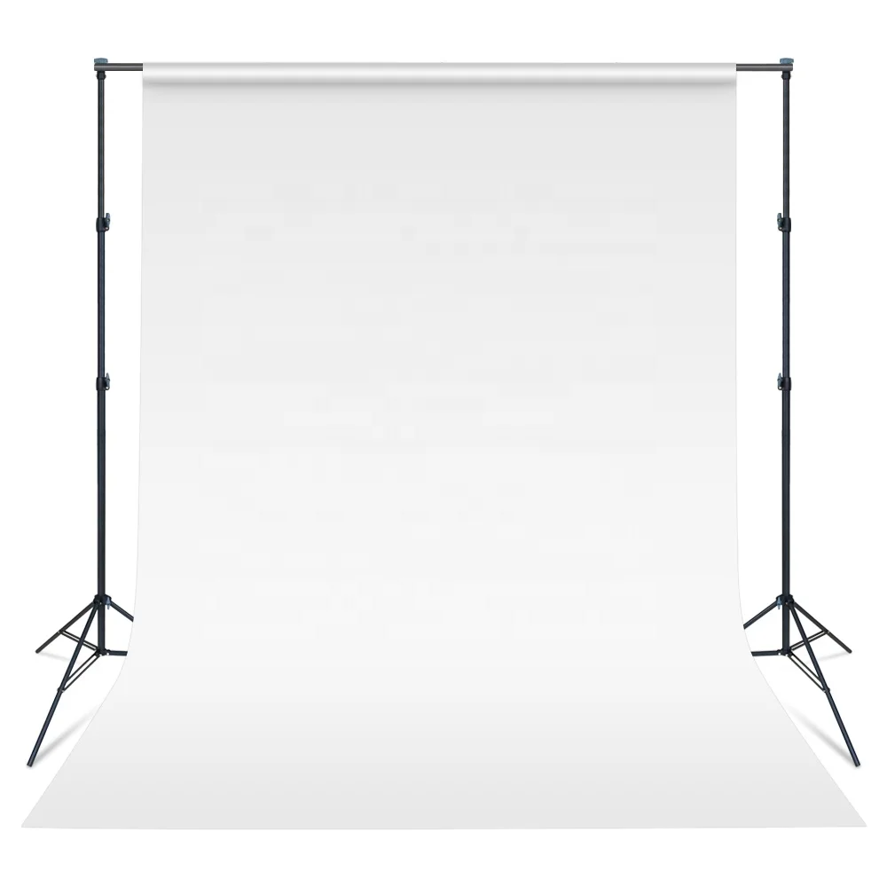 

Heavy Duty Backdrop Support stand System with 1.6*3M White muslin cloth, Black