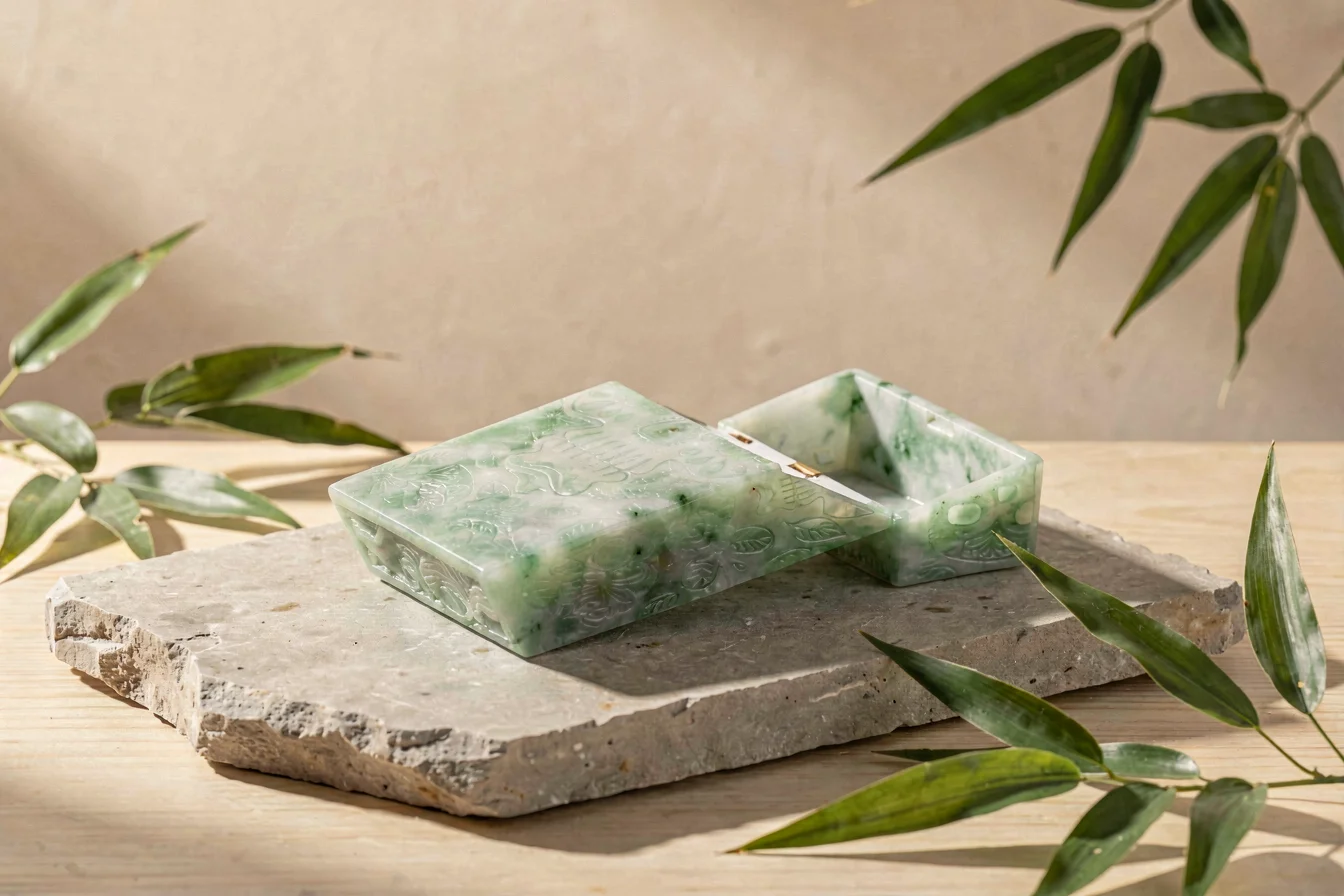 Hand-carved jade cigarette holder