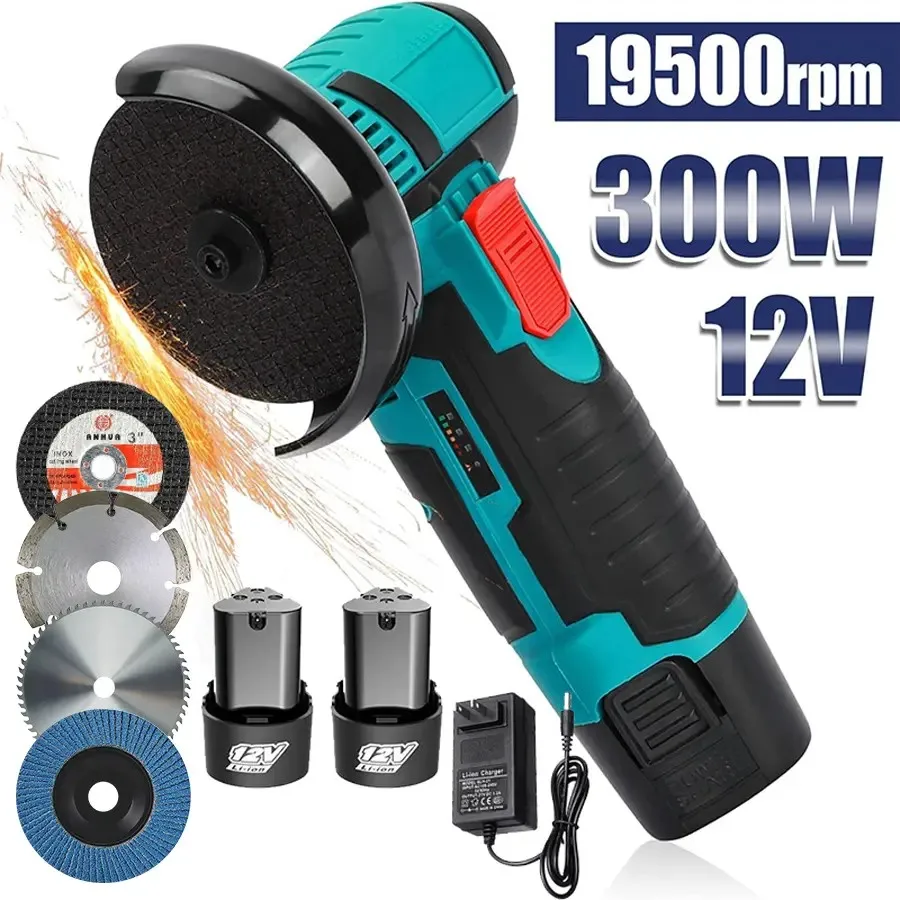 12V Cordless Angle Grinder Kit Main View