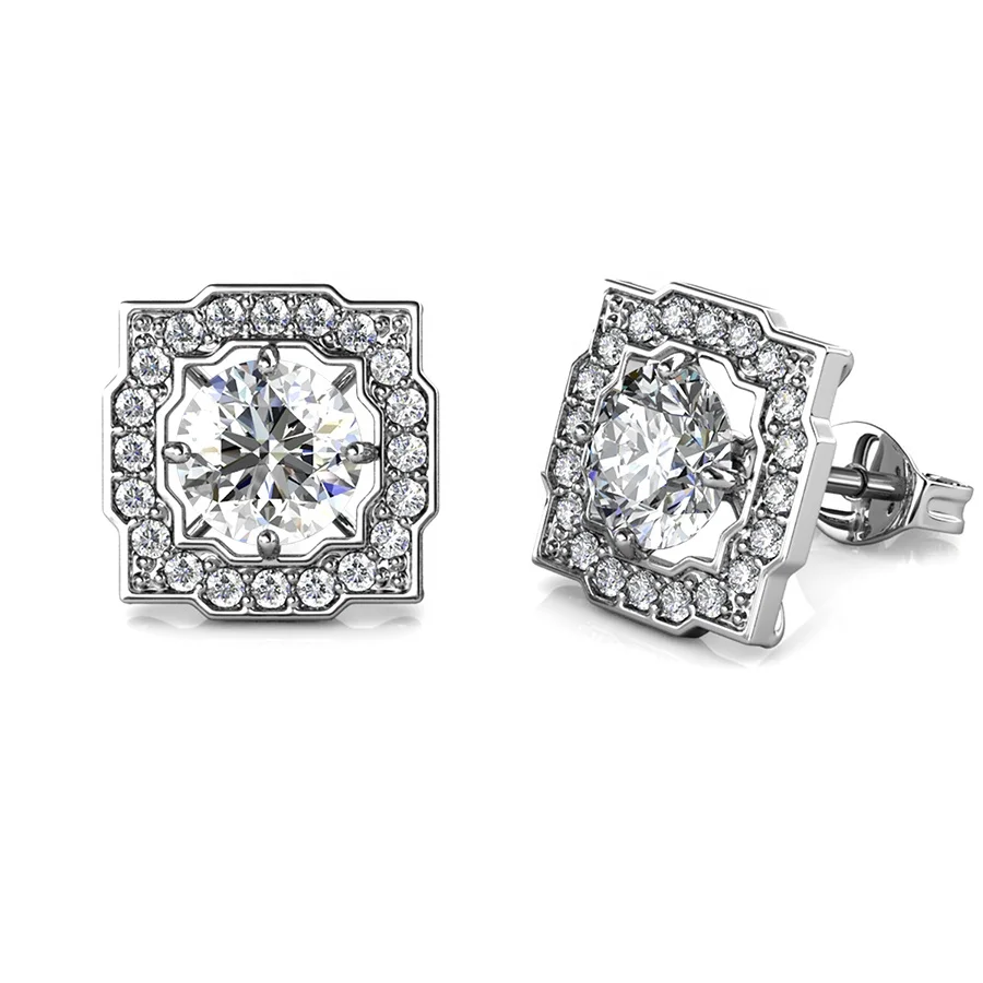 

Affordably Priced GRA Moissanite Diamond Jewelry 18K Gold Plated 925 Sterling Silver Halo Stud Earrings Destiny Jewellery