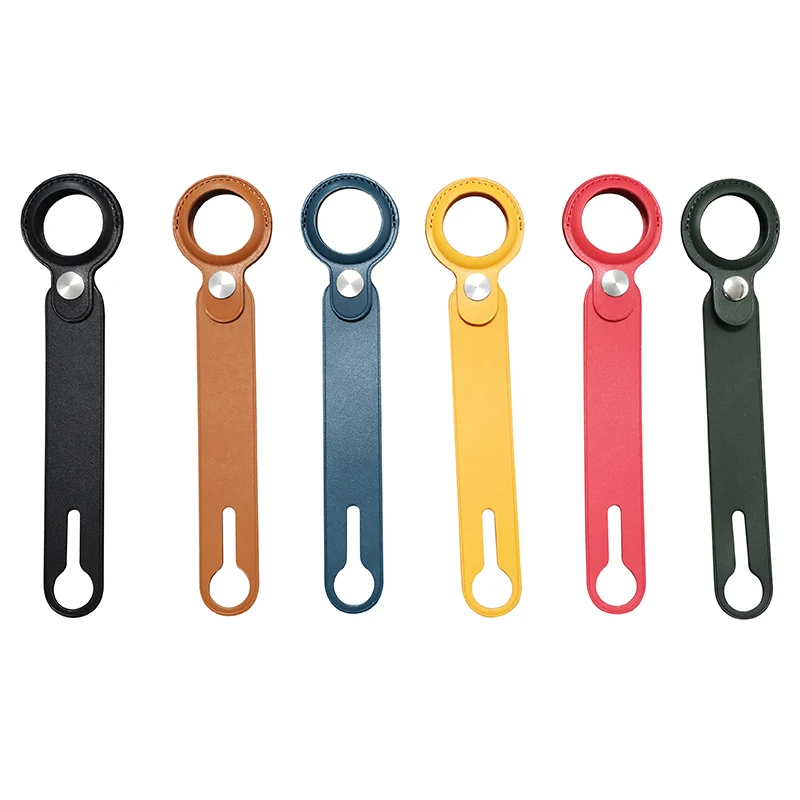 

1:1 leather case for airtags luggage tag bag charm key ring keychain protective shell