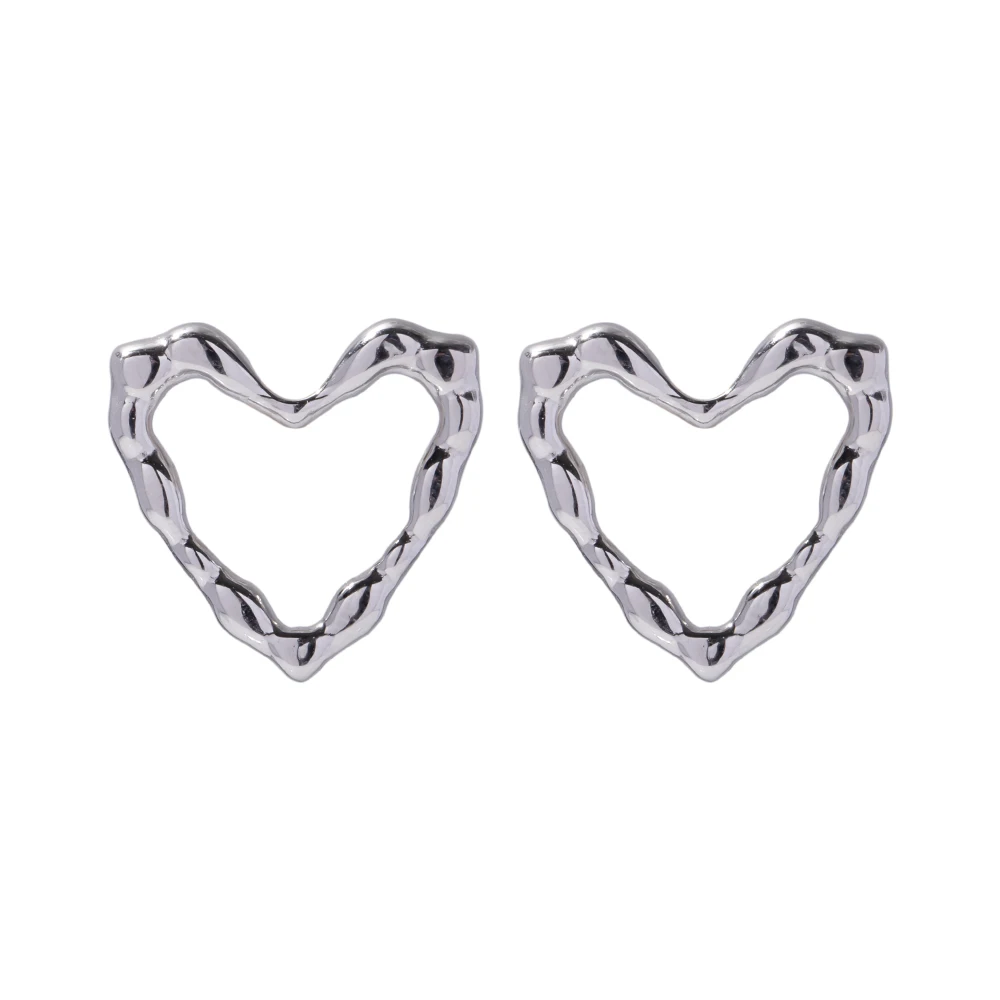 

J&D Hollow Heart Lava Metal Waterproof Jewelry Gift Stainless Steel Heart Earrings for Women