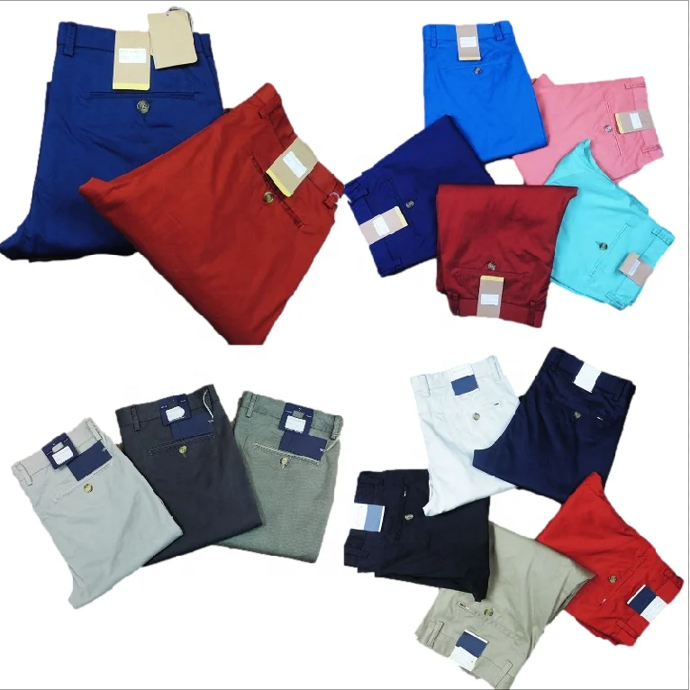 

Casual trend mixed color pure color men's casual khaki pants, Customized color