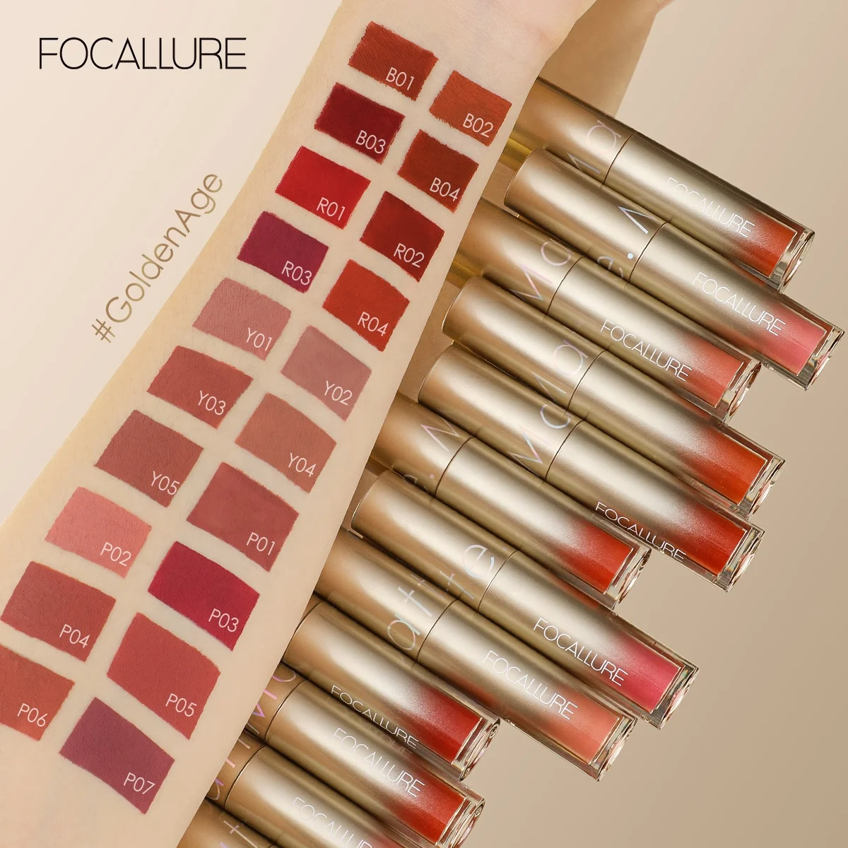 

Focallure #GoldenAge Quick-drying Glorious Liquid Matte Lipstick Waterproof Non-sticky Long-lasting Lightweight High Pigment