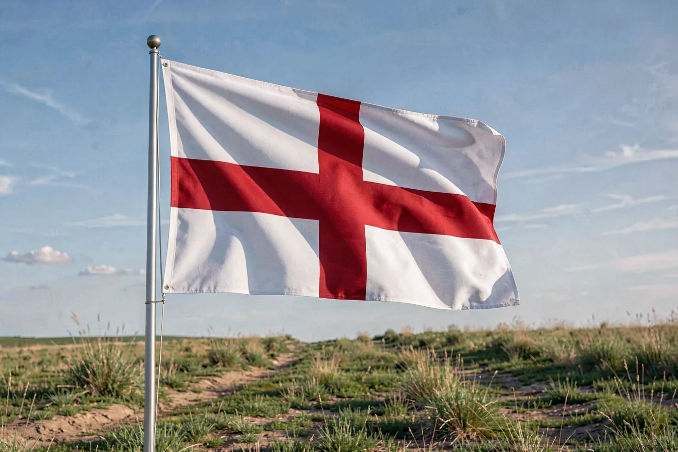 Durable flag with white background and red cross