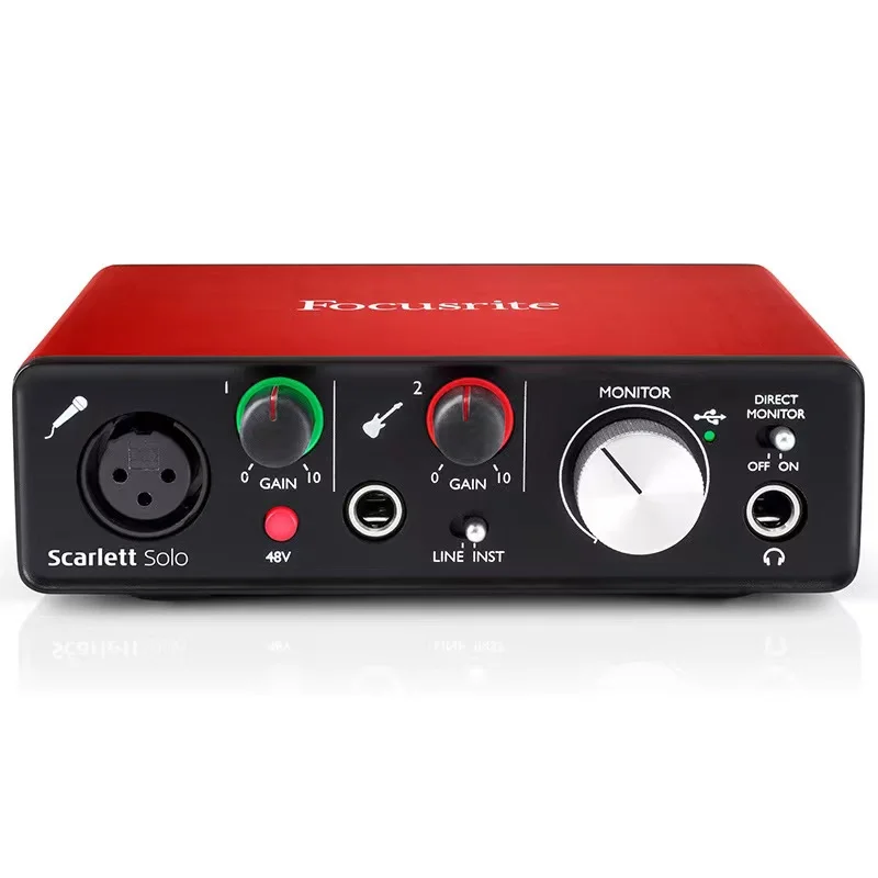 

24-bit/192khz Sound card USB audio interface focusrite scarlett solo studio recording music live broadcast for sound equipment