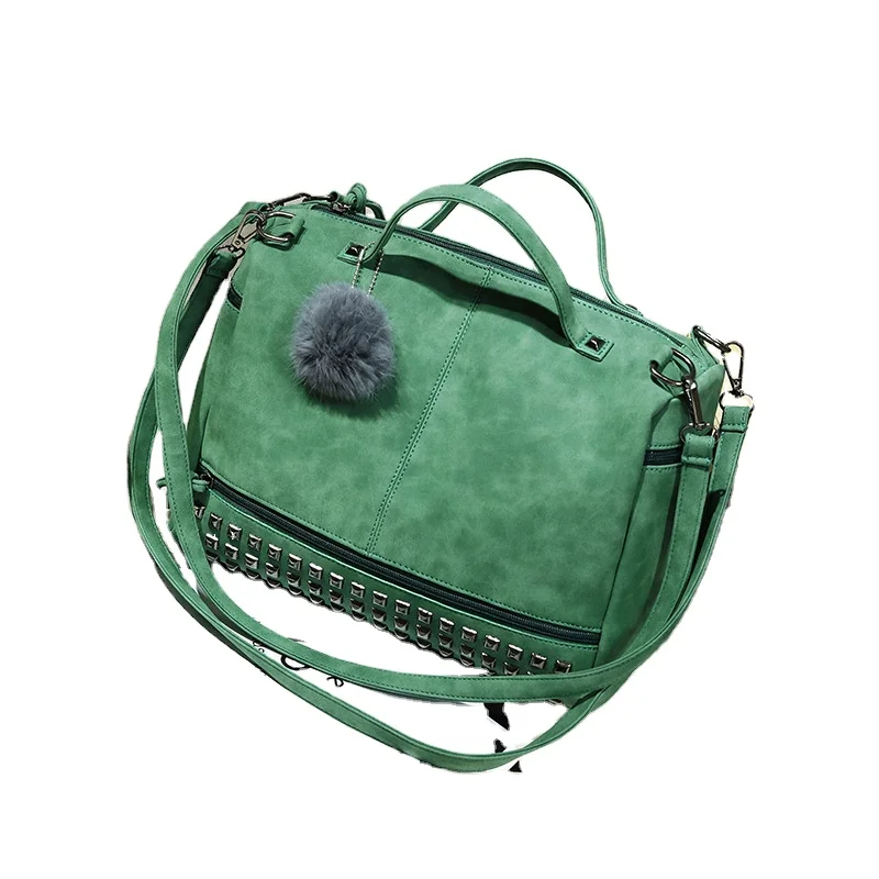 

2021 Fashion Ladies One-Shoulder Messenger Rivet Handbag