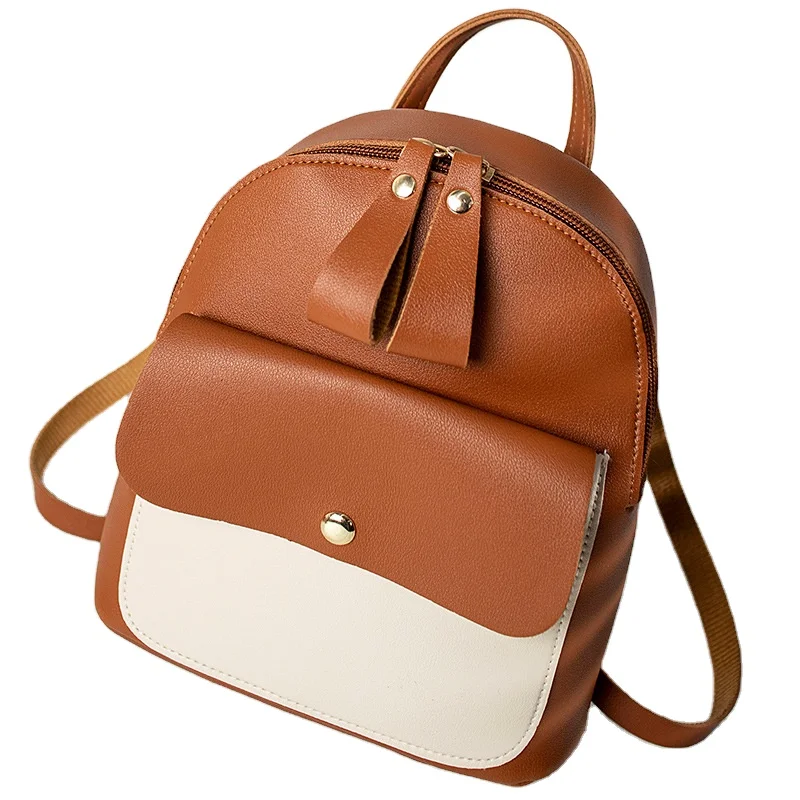 

2021 Version Ladies Double Pull Contrast Color Small Messenger Bag Backpack Wholesale