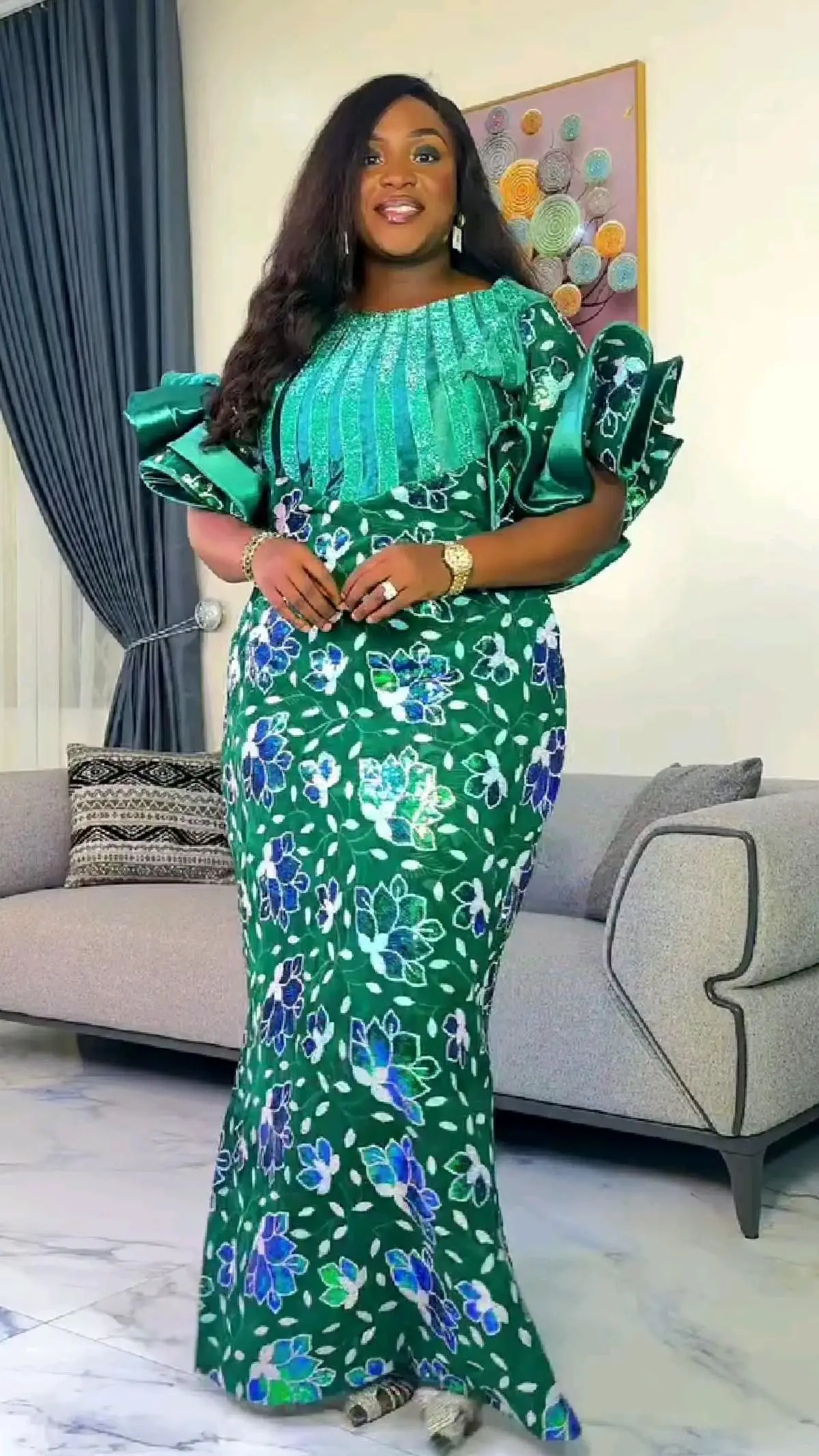 slim fit dress slacks African Trench Coat in Gold Green Ankara Print