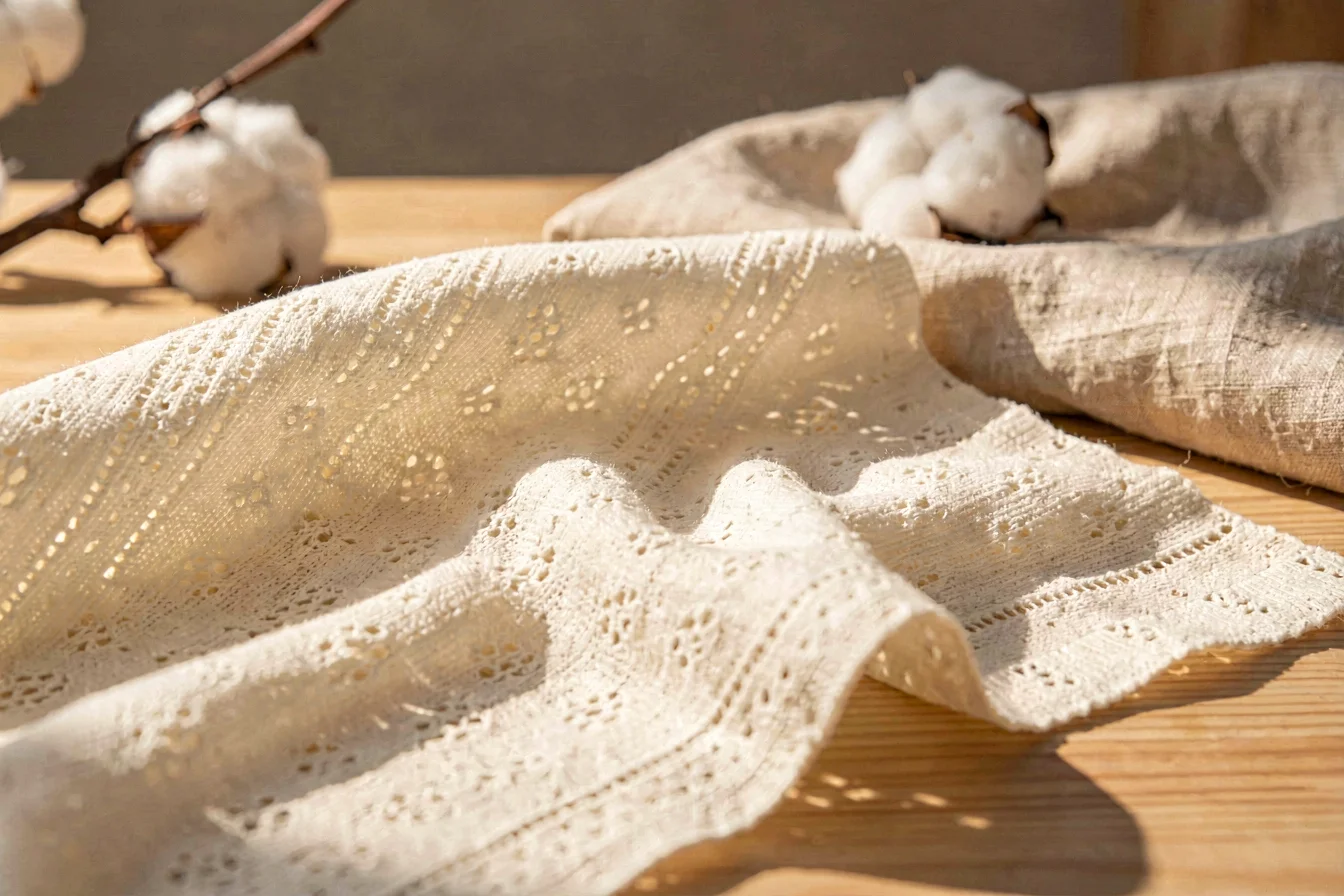 Oeko-tex pointelle knit fabric
