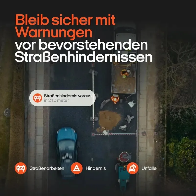 Straßenhindernisse Warnung