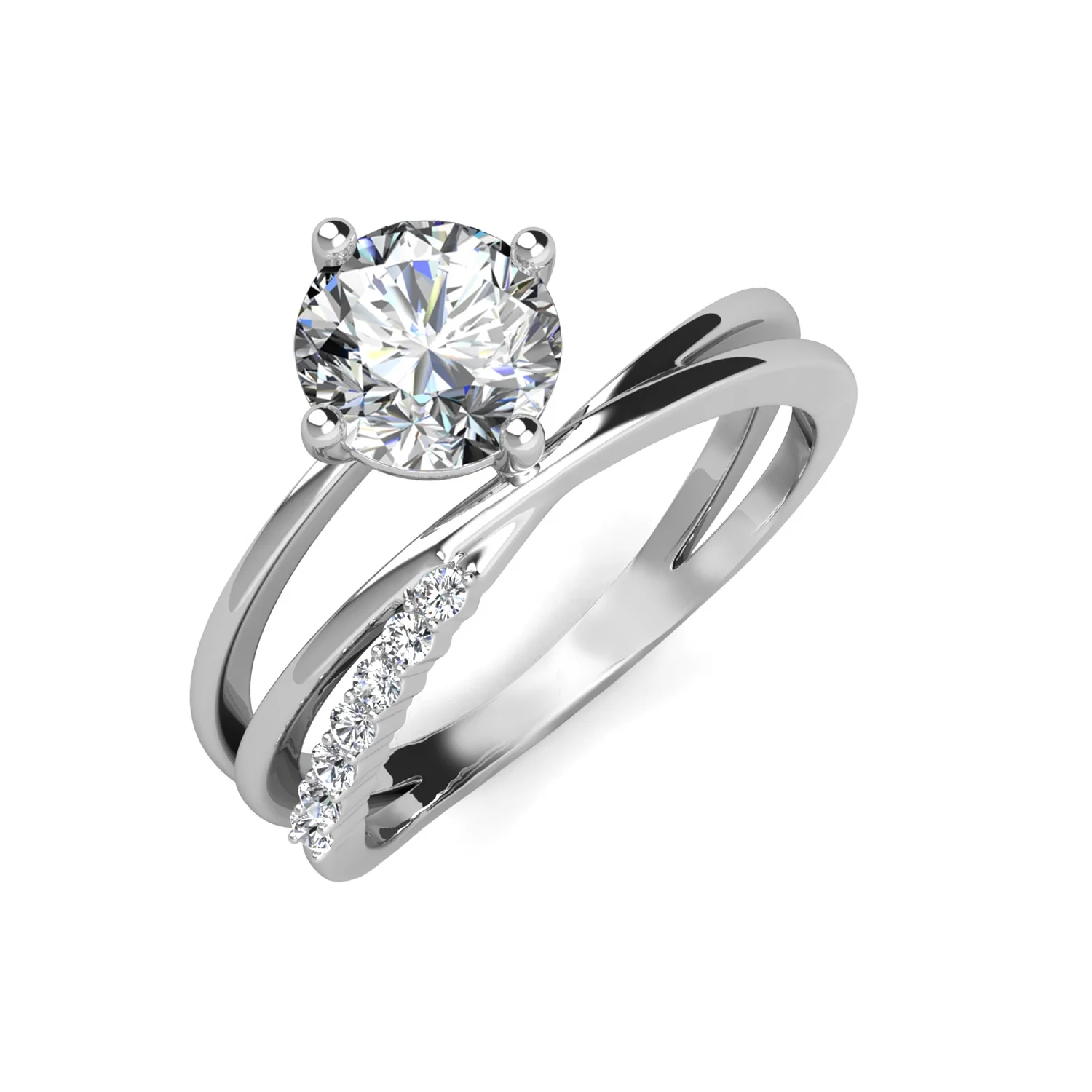 anello moissanite taglio Brillante da 2ct / 1ct su gioielli di lusso argento 925 Destiny Jewellery