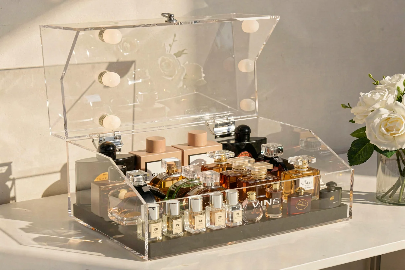 Spec-sensitive Clear Acrylic Trunk for Storage