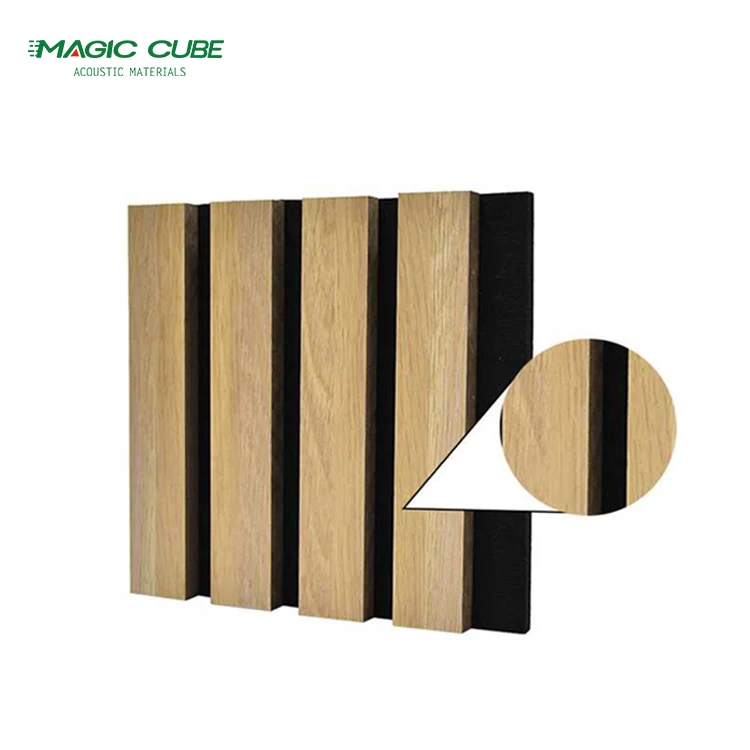 

Free sample wood or Melamine finish Eco-friendly Acoustic Slat Wood Wall Panel Polyester Acoustic Slat Panel Wood Pet