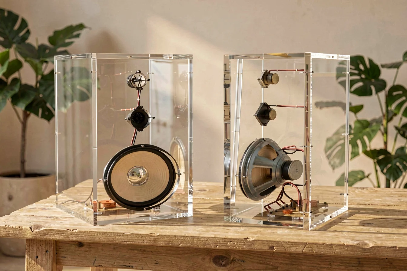 Durable custom plexiglass speaker boxes
