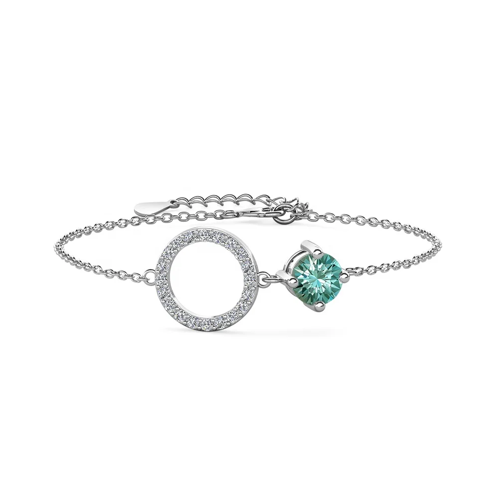 

2023 New 925 Sterling Silver Lab Grown Blue Moissanite Diamond Adjustable Bracelet Summer Jewelry For Women Destiny Jewellery