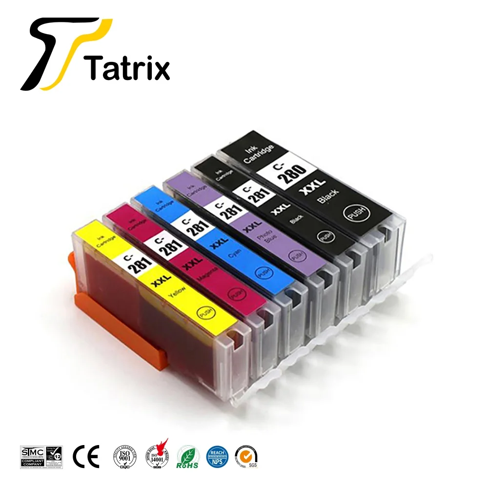 

Tatrix RTS 280 PGI-280 PGI280 281 CLI-281 CLI281 Premium Color Compatible Inkjet Ink Cartridge for Canon PIXMA TS9120 TS8120