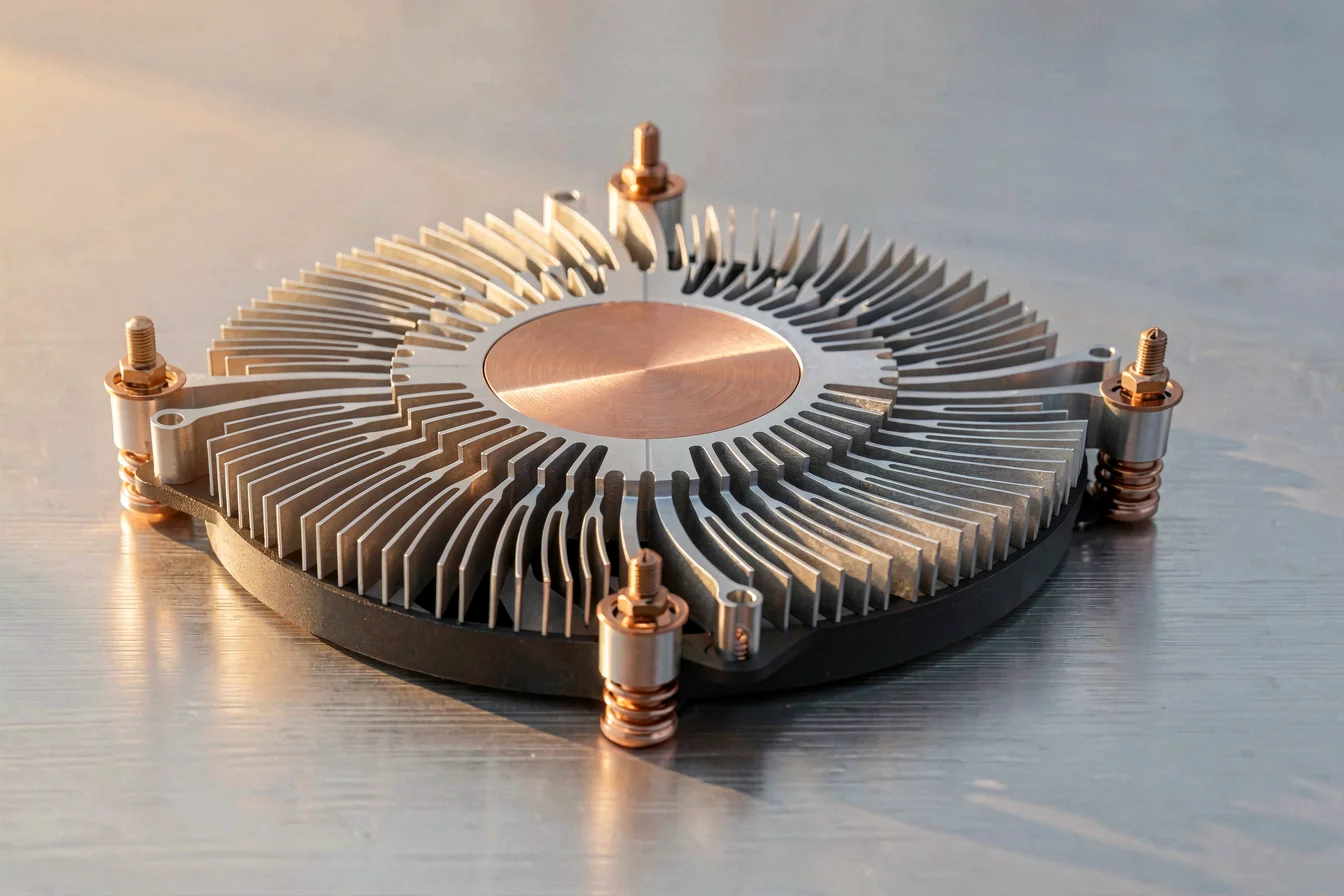 Low-profile push pin CPU cooler