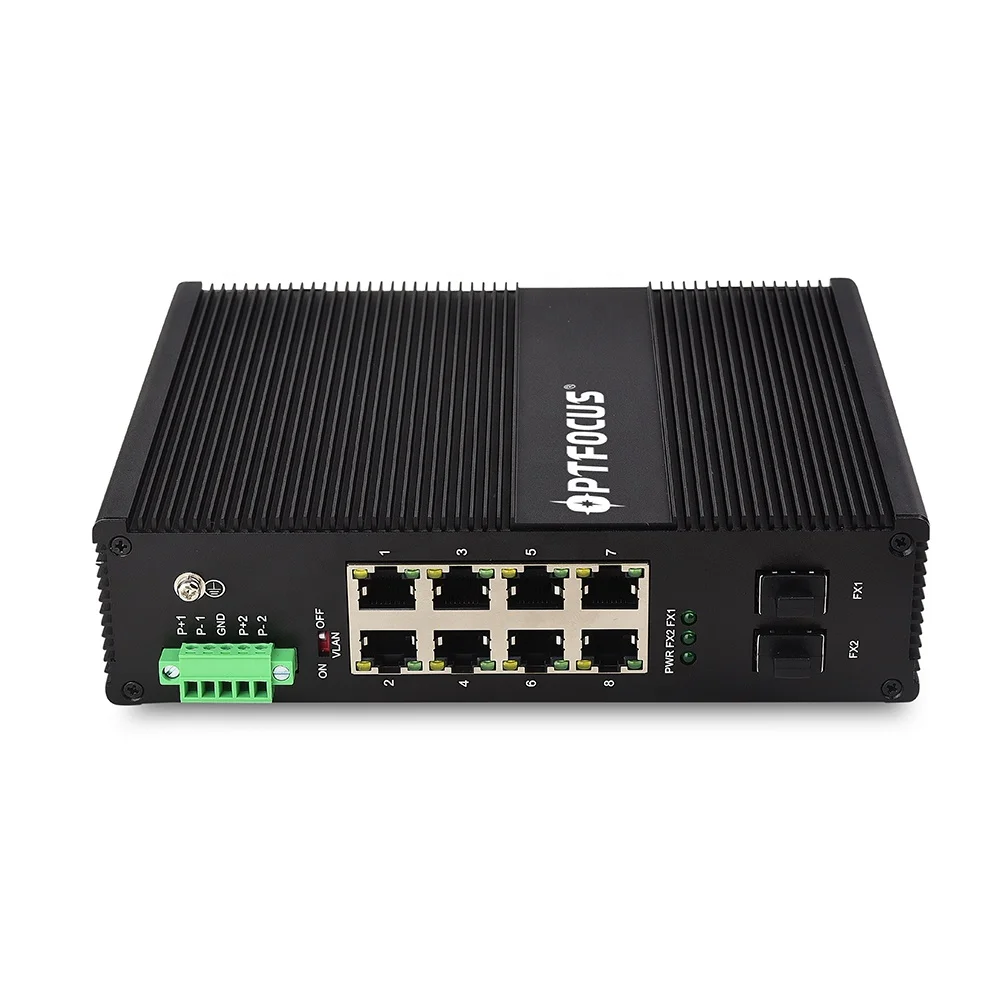 

Gigabit 8 port PoE and 2 fiber optical SFP Din-rail Ethernet poe industrial Switch