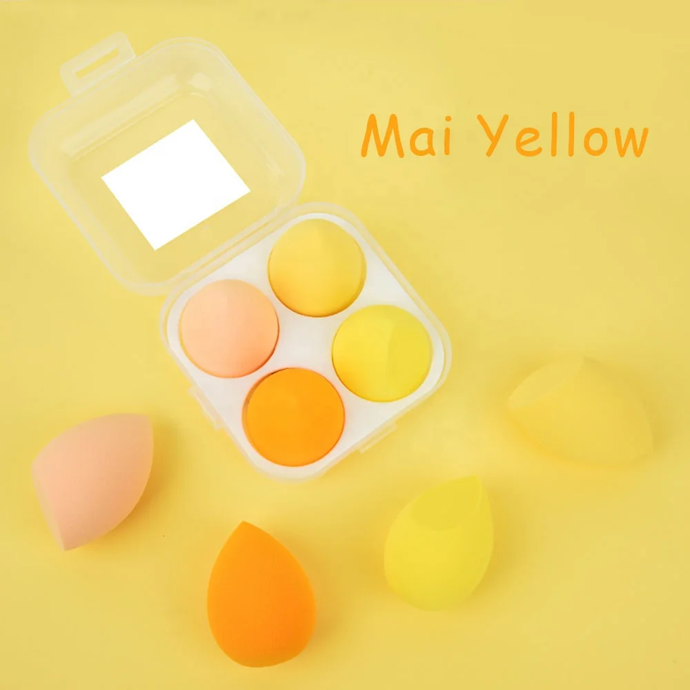 

Makeup Mixer Soft Water Sponge Puff Professional Makeup Puff Sponge for Foundation Cream Concealer Makeup 4 Pack, Pink, blue, gray, black, rose red,etc.