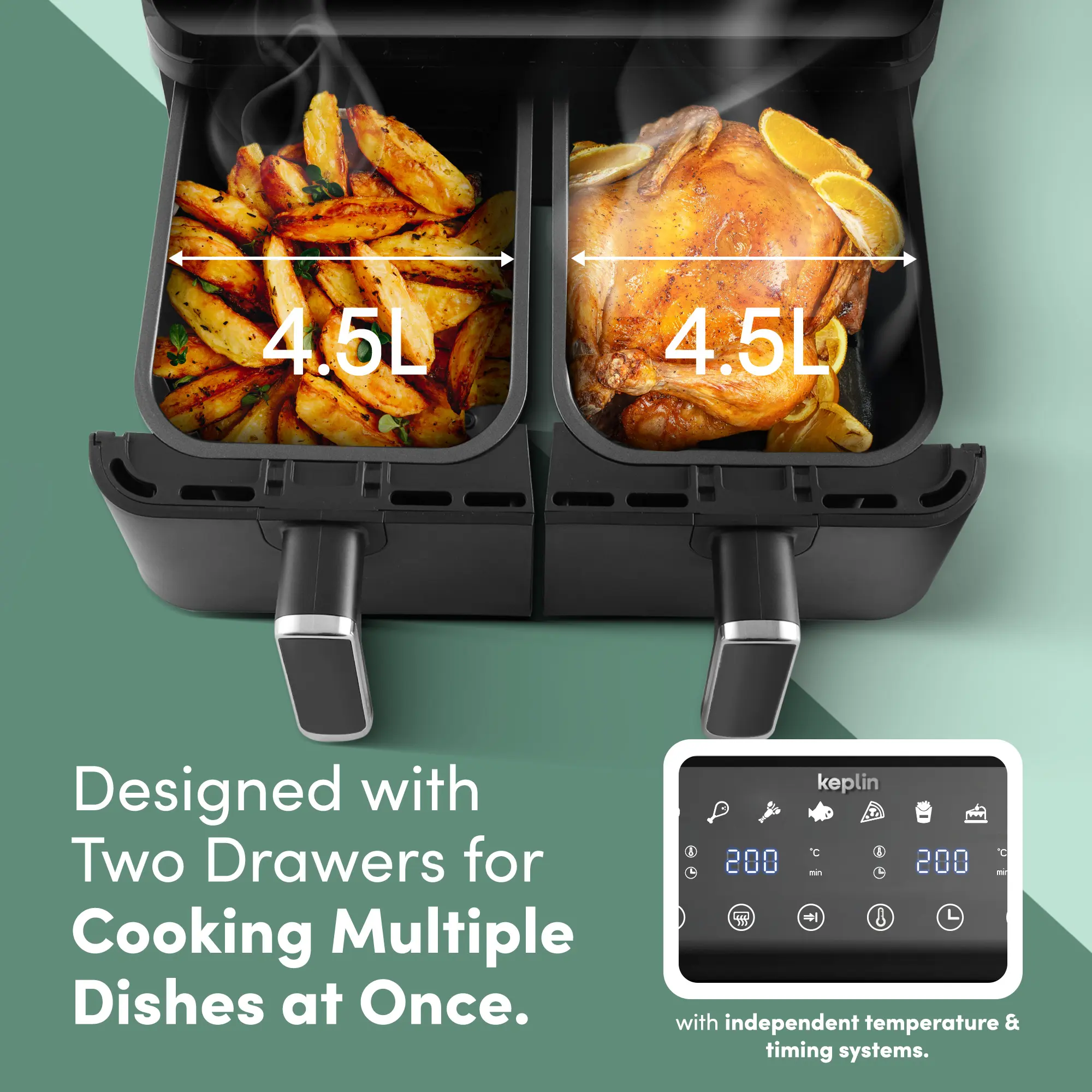 4.5L + 4.5L Dual Basket