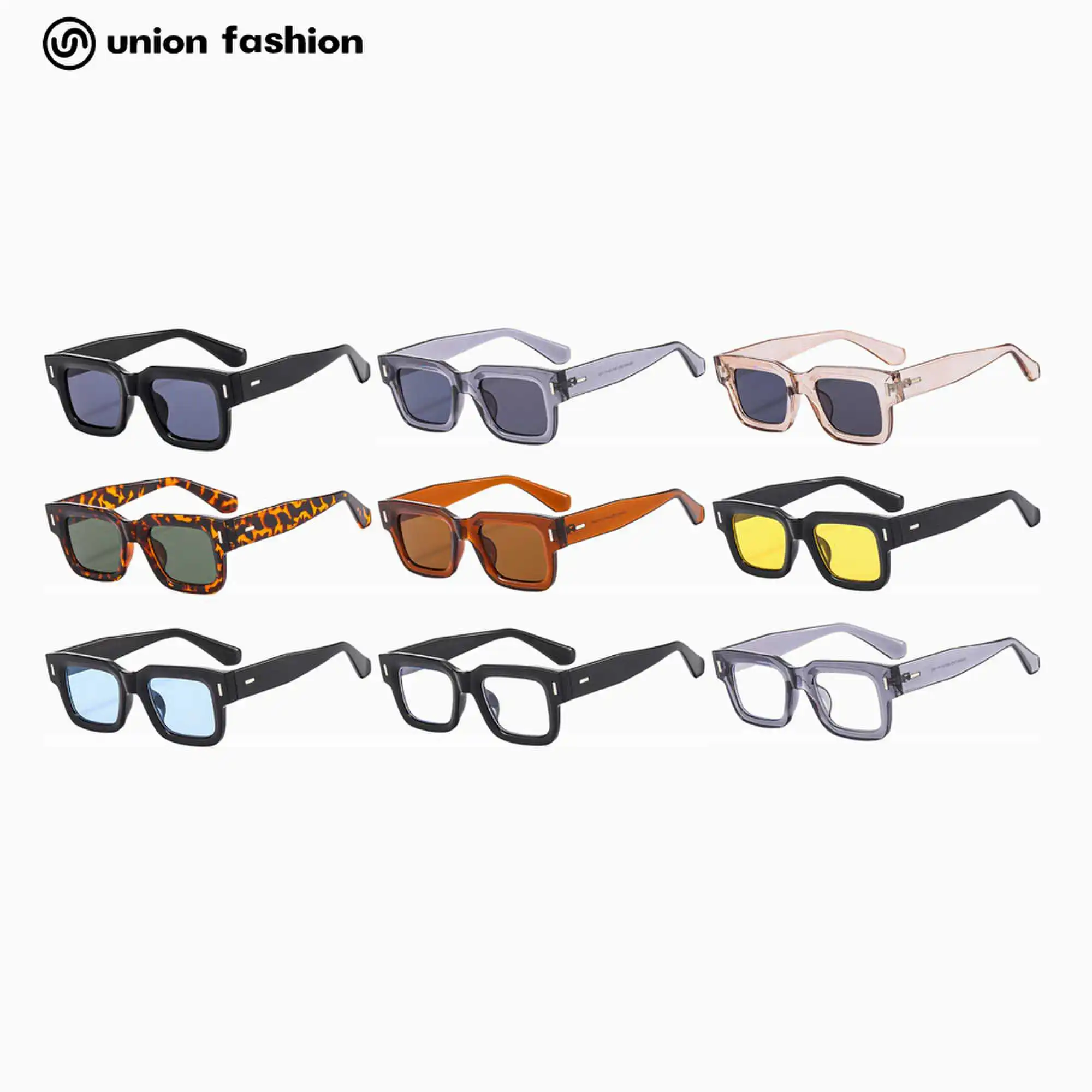 

Fashion Trending Rivet Hot Selling Multicolor Small Square Frame Sunglasses Women Men