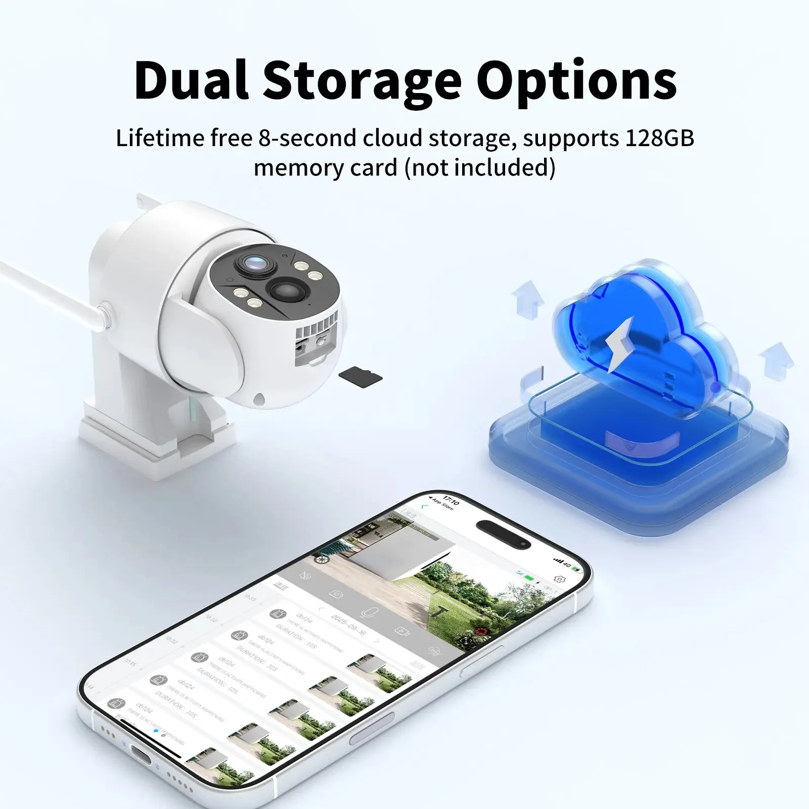 Cloud and SD Card Storage Options