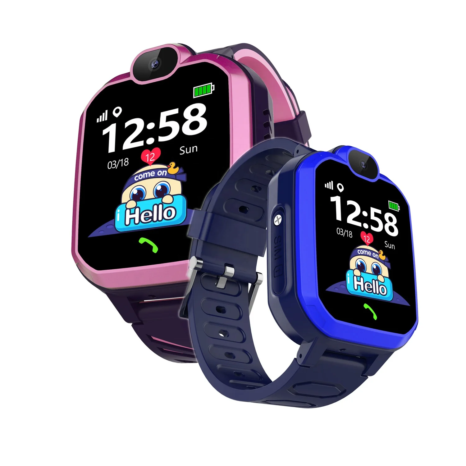 

dial call smart watch wristband bracelet with 2G phone sim game IP67 waterproof GPS silicone smartwatch for kids children