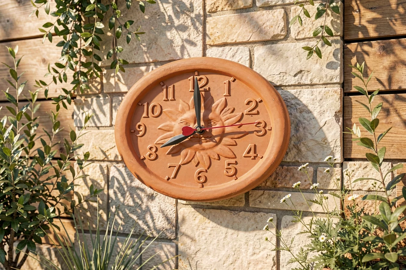 premium terracotta garden clocks